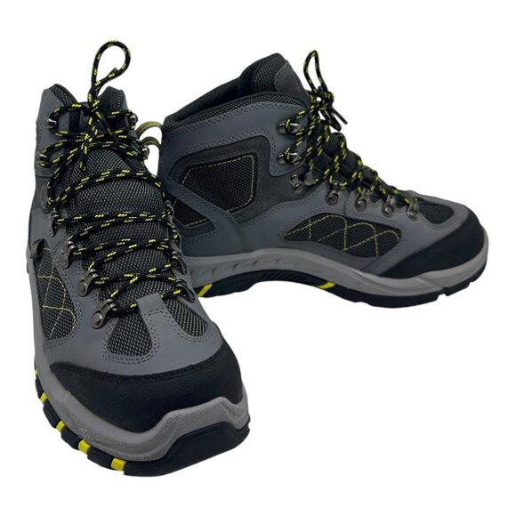 Danner Mens Trailtrek 4.5" Hiking Boots Gray & Yellow Leather/Fabric Up US 8 EE - Picture 1 of 16